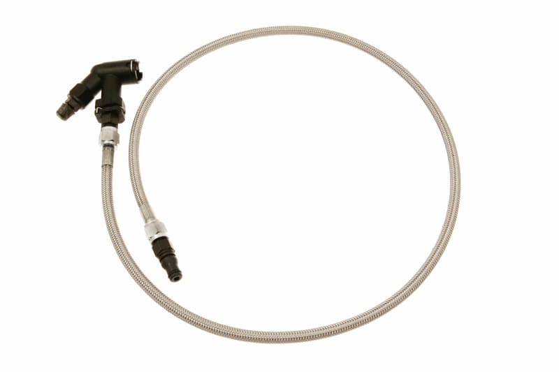 McLeod Racing — Clutch Line,Hydraulic, AN-4 Hose, 36 In. Length, Ford, 2005-14 Mustang,Each
LINE ASSY MUSTANG 2005-UP 36" W/MALE WIRE CLIP FITTINGS & ELBO BLEEDER
Stainless Steel Braided Line: Double -4 AN: Female: 36 in.: w/Bleeder