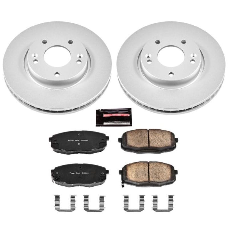 PowerStop — Genuine Geomet Coated Rotor and Low-Dust Ceramic Brake Pad Kit