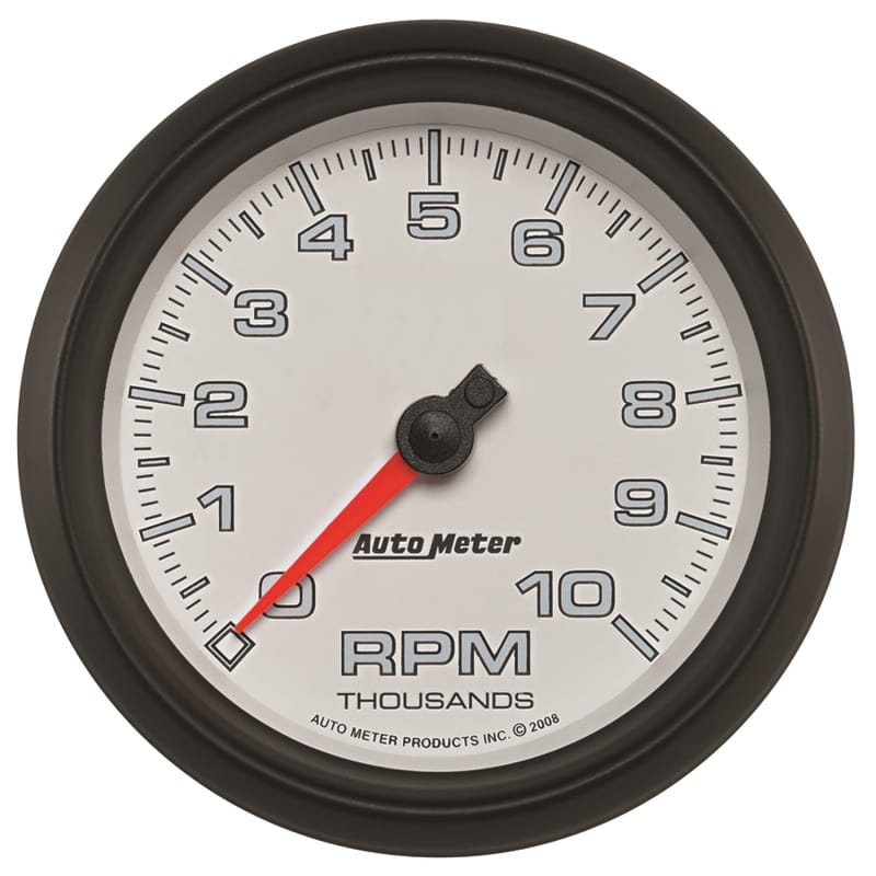 AutoMeter — GAUGE, TACHOMETER, 3 3/8", 10K RPM, WHITE, PRO-CYCLE