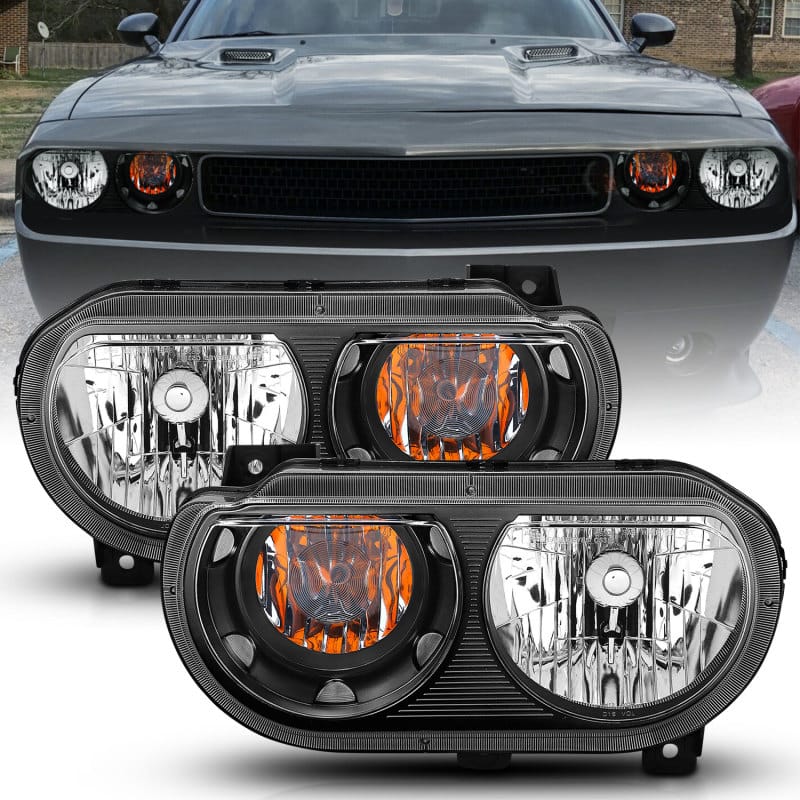 ANZO — ANZO 2008-2014 Dodge Challenger Crystal Headlights Black
Crystal Headlights
Head Light Set
