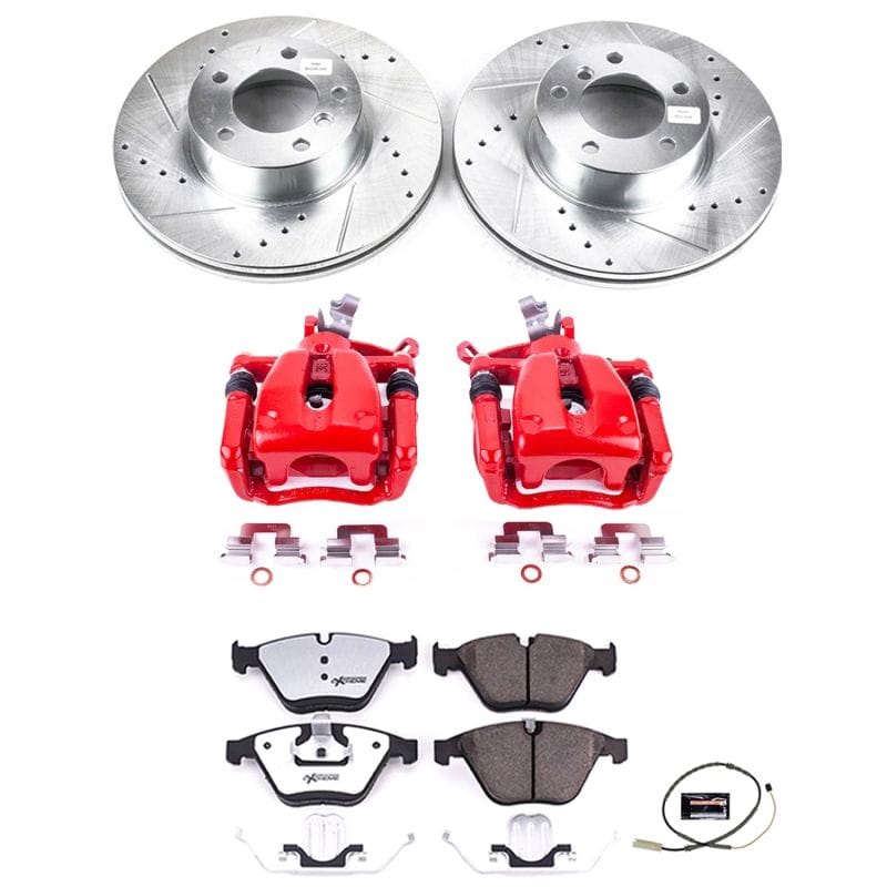 PowerStop — Z26 Street Performance Ceramic Brake Pad, Drilled Slotted Rotor, and Caliper Kit