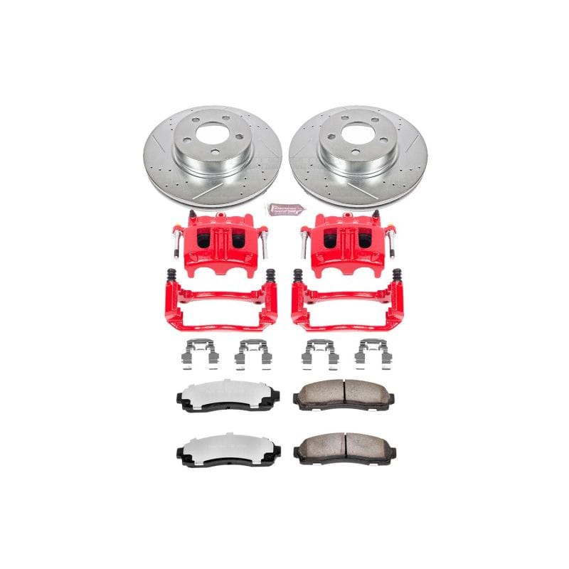 PowerStop — Z36 Truck and SUV Ceramic Brake Pad, Drilled & Slotted Rotor, and Caliper Kit