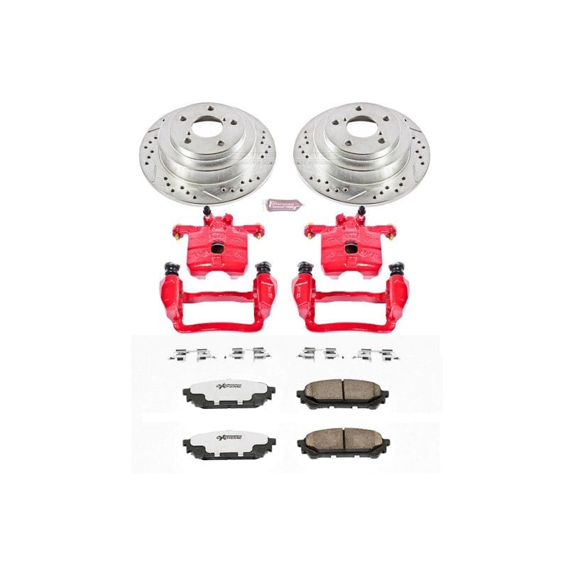 PowerStop — Z26 Street Performance Ceramic Brake Pad, Drilled Slotted Rotor, and Caliper Kit