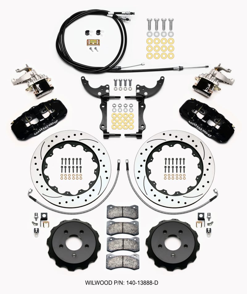 Wilwood — KIT,REAR,MUSTANG,2015-UP,AERO4/MC4,14.00 ROTOR,SRP,W/LINES/CABLES