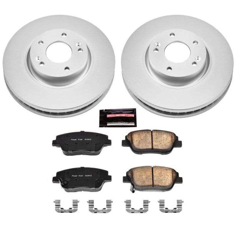 PowerStop — Genuine Geomet Coated Rotor and Low-Dust Ceramic Brake Pad Kit