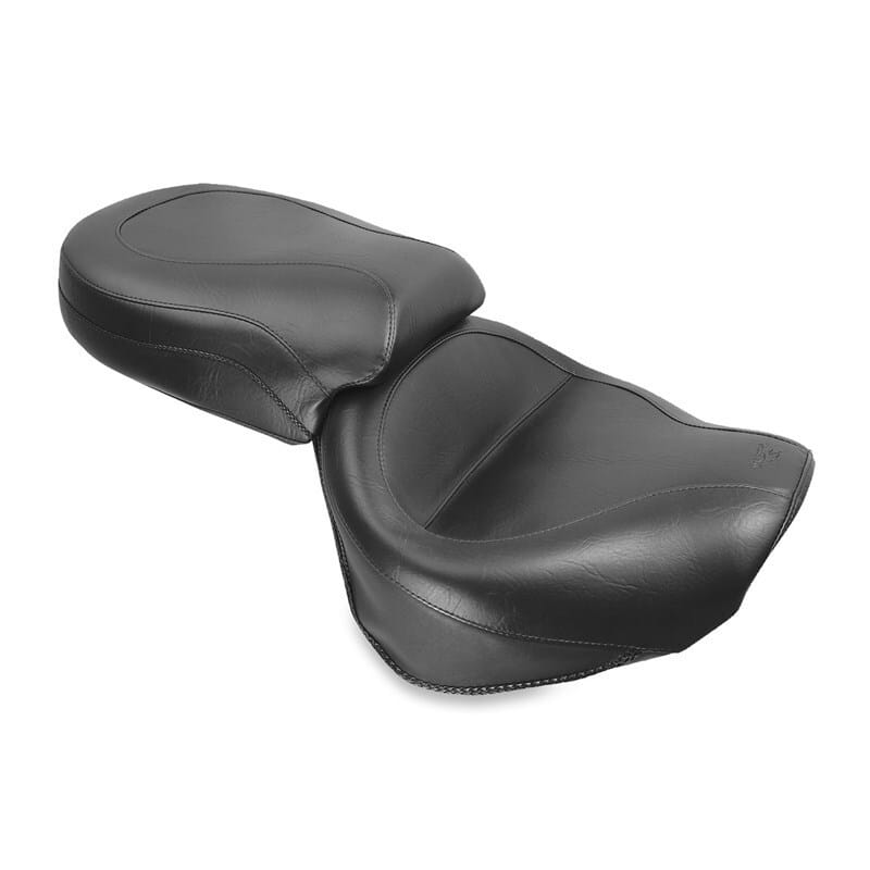 Mustang Motorcycle — Mustang 04-10 Kawasaki Vulcan 2000 Classic LT Standard Touring 2PC Seat - Black