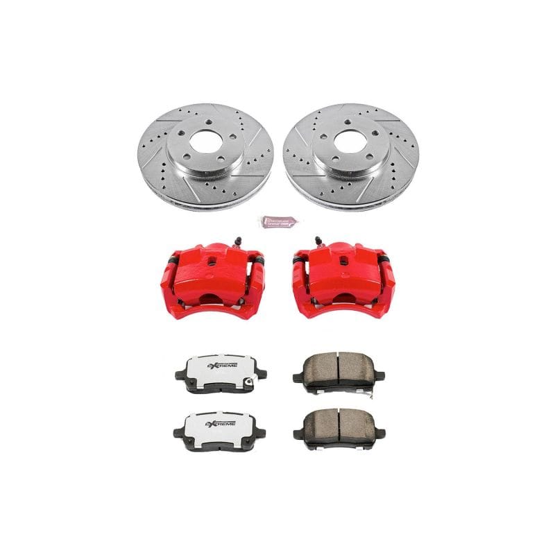 PowerStop — Z26 Street Performance Ceramic Brake Pad, Drilled Slotted Rotor, and Caliper Kit