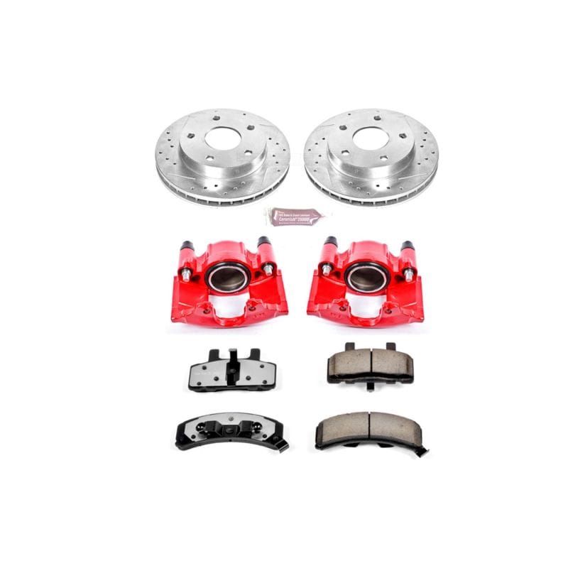 PowerStop — Z36 Truck and SUV Ceramic Brake Pad, Drilled & Slotted Rotor, and Caliper Kit