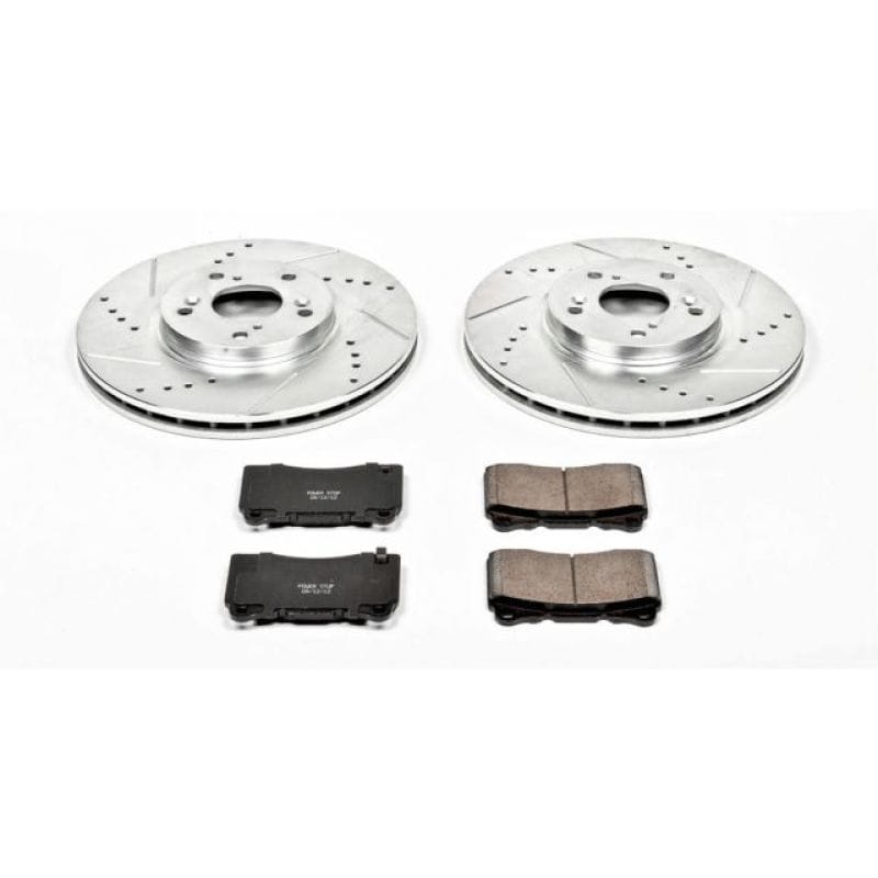 PowerStop — Z23 Daily Driver Carbon-Fiber Ceramic Brake Pad and Drilled & Slotted Rotor Kit