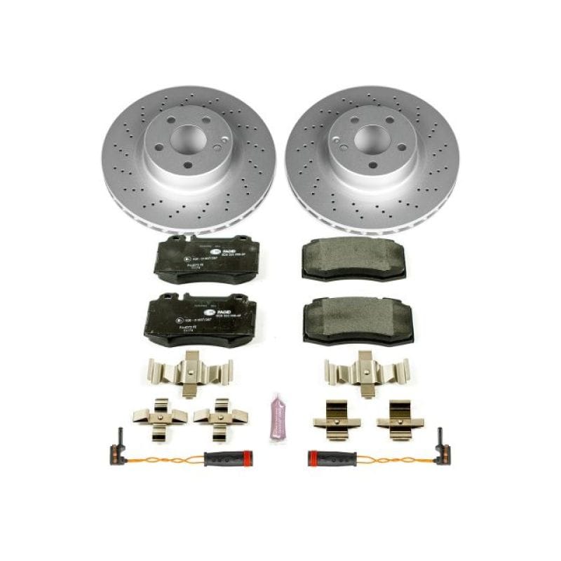 PowerStop — Genuine Geomet Coated Rotors, ECE-R90 Brake Pads + Hardware Kit