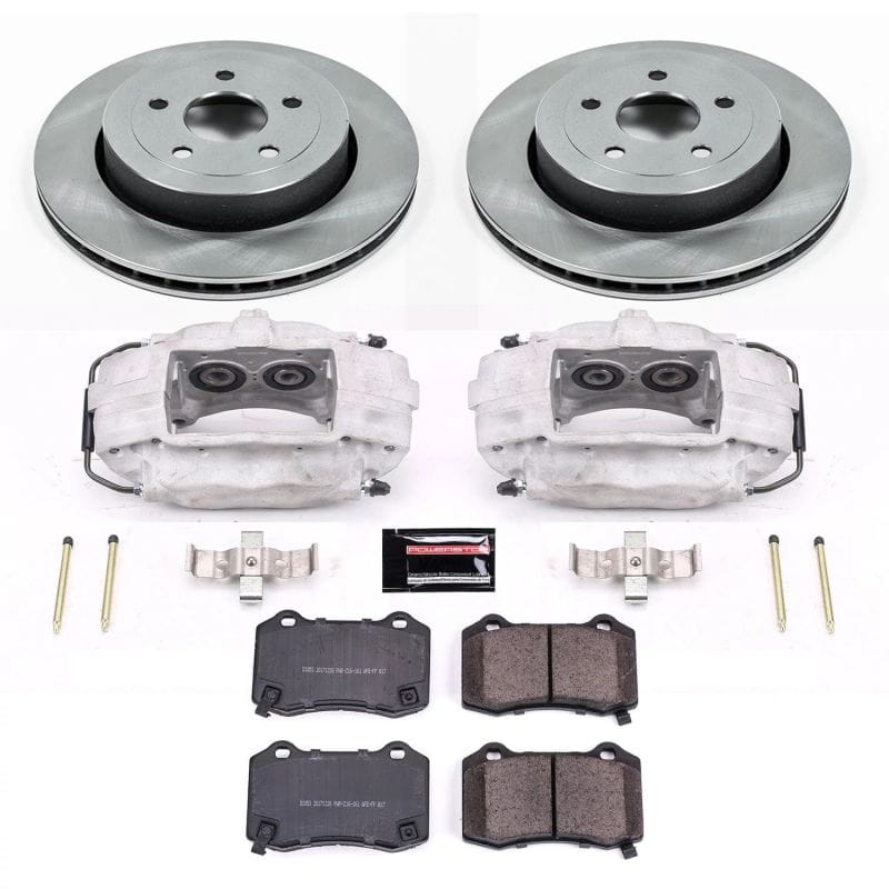 PowerStop — OE Stock Replacement Low-Dust Ceramic Brake Pad, Rotor and Caliper Kit