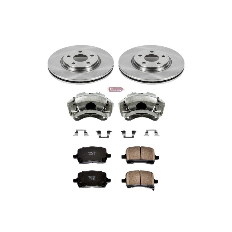 PowerStop — OE Stock Replacement Low-Dust Ceramic Brake Pad, Rotor and Caliper Kit
