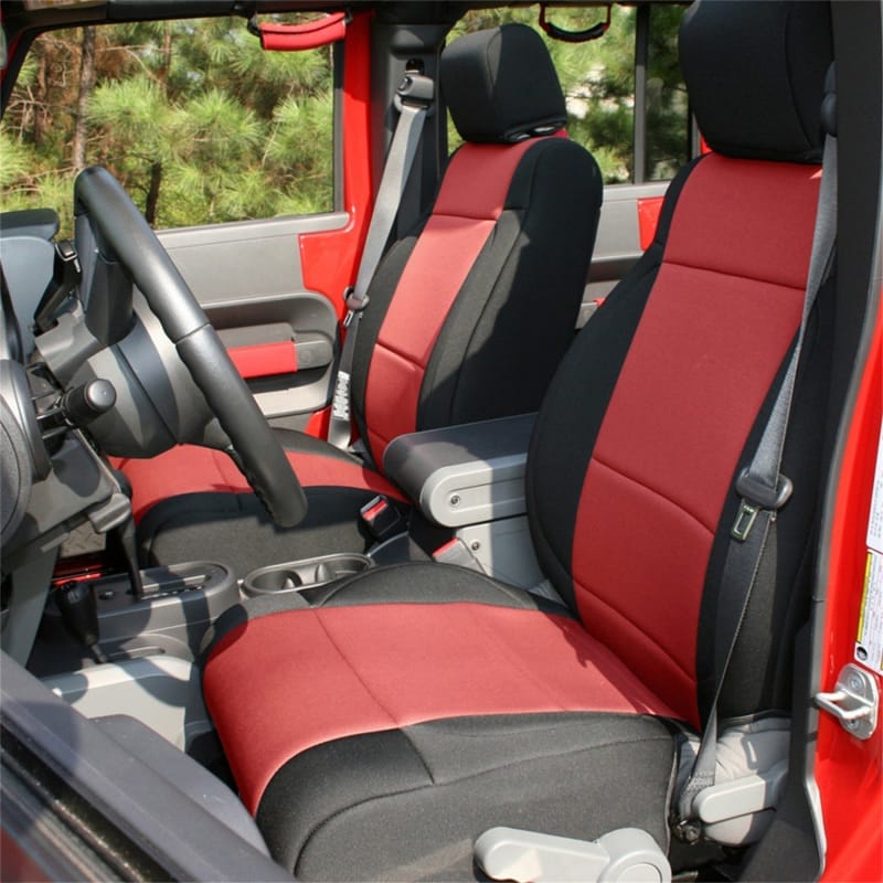 Rugged Ridge — Seat Cover Kit, Black/Red; 11-18 Jeep Wrangler Unlimited JKU, 4 Door
Seat Cover Kit