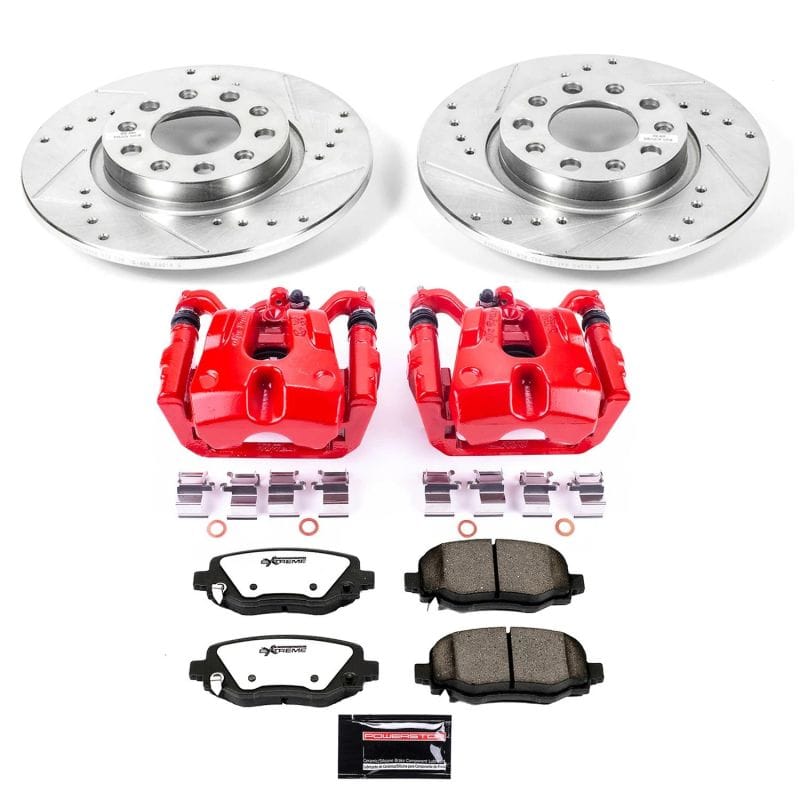 PowerStop — Z36 Truck and SUV Ceramic Brake Pad, Drilled & Slotted Rotor, and Caliper Kit