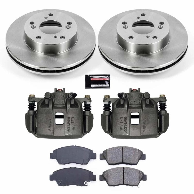 PowerStop — OE Stock Replacement Low-Dust Ceramic Brake Pad, Rotor and Caliper Kit