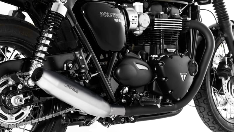 Remus — Remus 2016 Triumph Bonneville T120/T120 Black (Euro 4) Tapered Chrome Slip On - Left Side