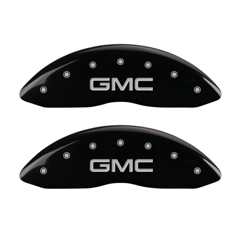 MGP — Set Of 2 Caliper Covers, Engraved Rear: GMC Black Powder Coat Finish