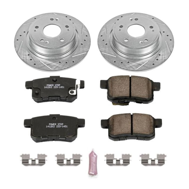 PowerStop — Z23 Daily Driver Carbon-Fiber Ceramic Brake Pad and Drilled & Slotted Rotor Kit