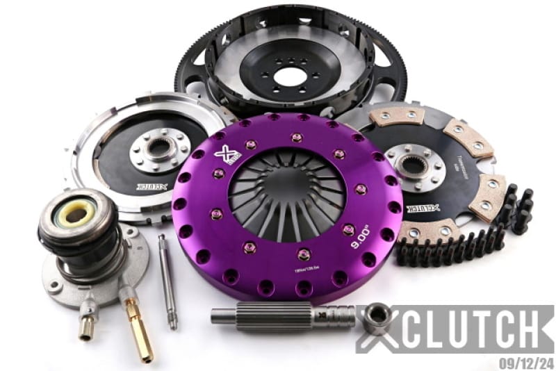 XCLUTCH — Clutch Kit Inc Chromoly Flywheel + HRB; 9" Twin Solid Ceramic Clutch Discs