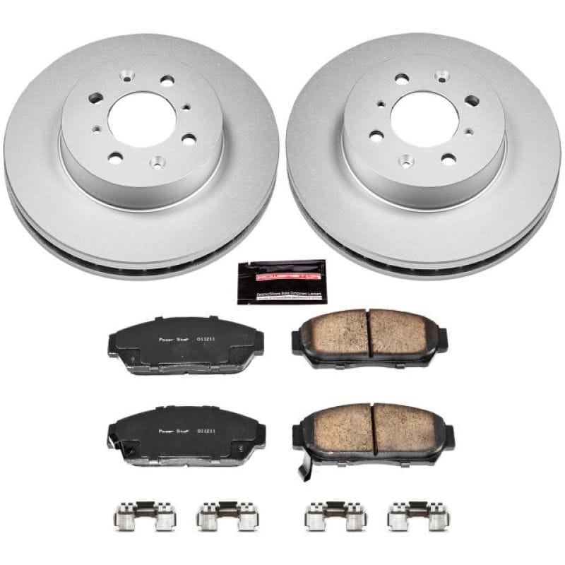 PowerStop — Genuine Geomet Coated Rotor and Low-Dust Ceramic Brake Pad Kit