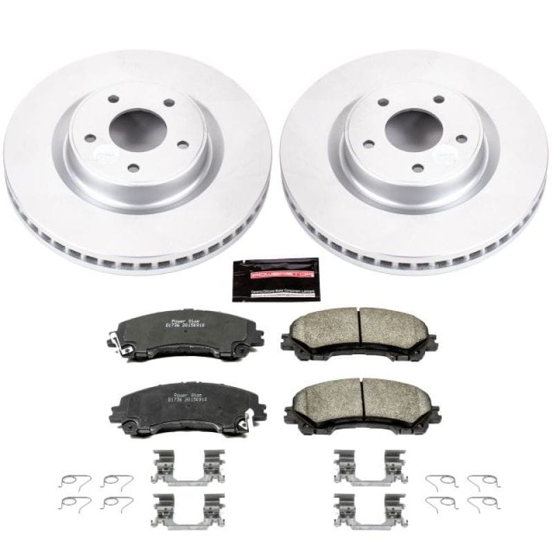 PowerStop — Genuine Geomet Coated Rotor and Low-Dust Ceramic Brake Pad Kit