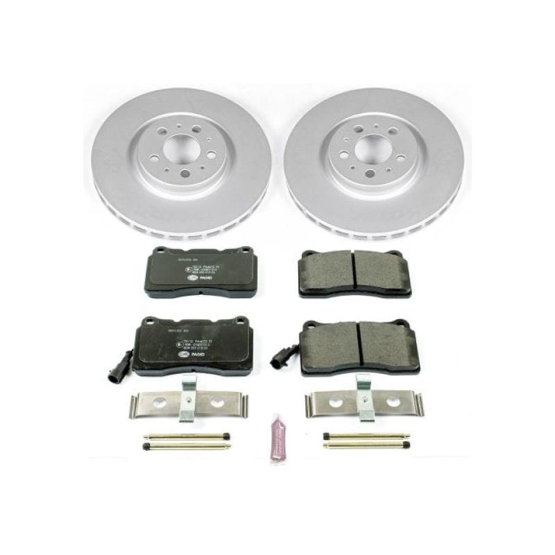 PowerStop — Genuine Geomet Coated Rotors, ECE-R90 Brake Pads + Hardware Kit