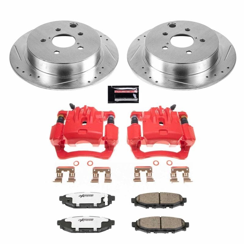 PowerStop — Z26 Street Performance Ceramic Brake Pad, Drilled Slotted Rotor, and Caliper Kit