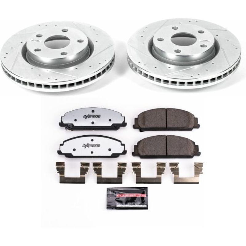 PowerStop — Z26 Street Performance Ceramic Brake Pad and Drilled & Slotted Rotor Kit