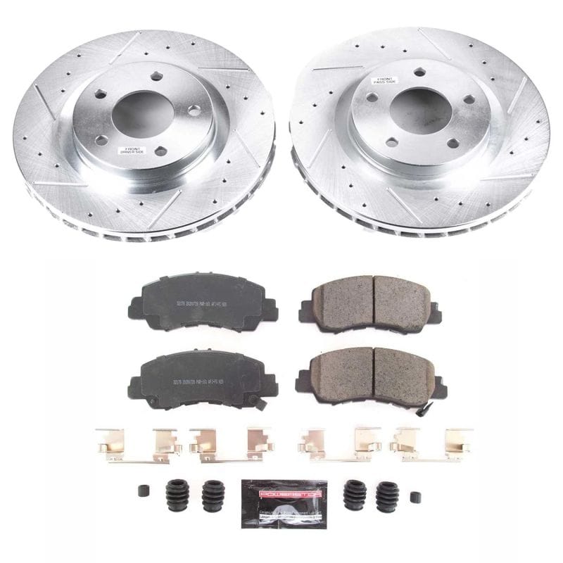 PowerStop — Z23 Daily Driver Carbon-Fiber Ceramic Brake Pad and Drilled & Slotted Rotor Kit