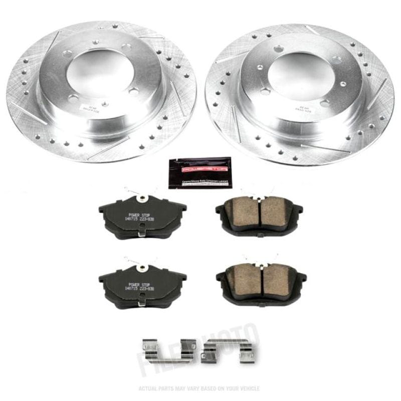 PowerStop — Z23 Daily Driver Carbon-Fiber Ceramic Brake Pad and Drilled & Slotted Rotor Kit