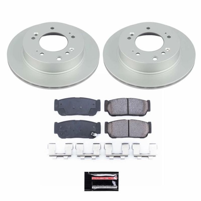 PowerStop — Genuine Geomet Coated Rotor and Low-Dust Ceramic Brake Pad Kit