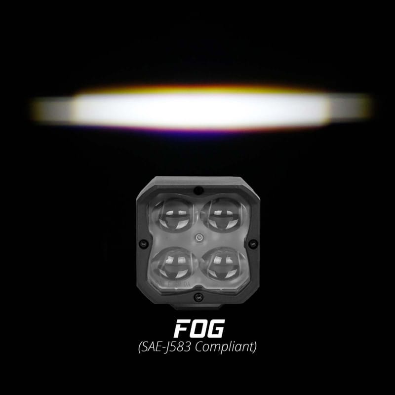 XKGLOW — XK Glow XKchrome 20w LED Cube Light w/ RGB Accent Light - Fog Beam