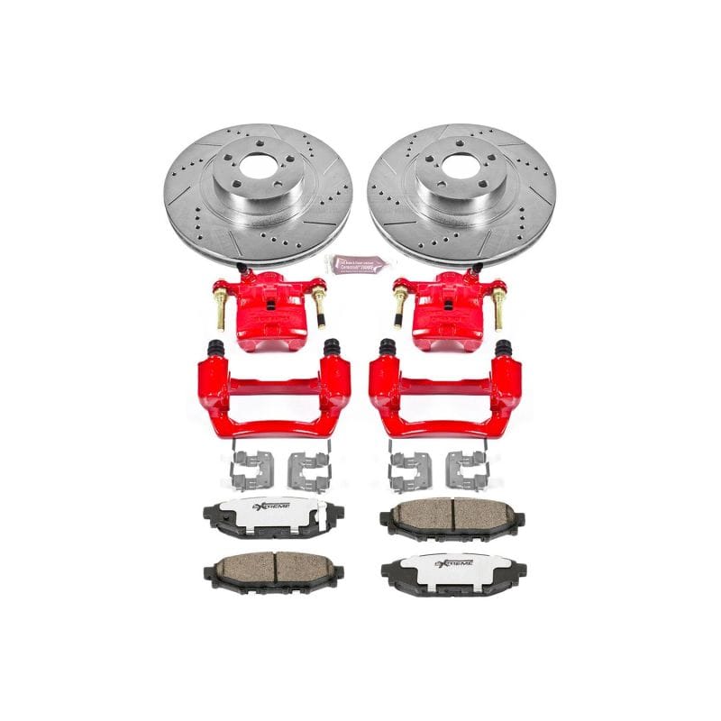 PowerStop — Z26 Street Performance Ceramic Brake Pad, Drilled Slotted Rotor, and Caliper Kit