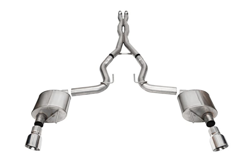 CORSA Performance — 3.0in. Dual Rear Exit Cat-Back Exhaust System with 4.5in. Polished Pro Series Ti