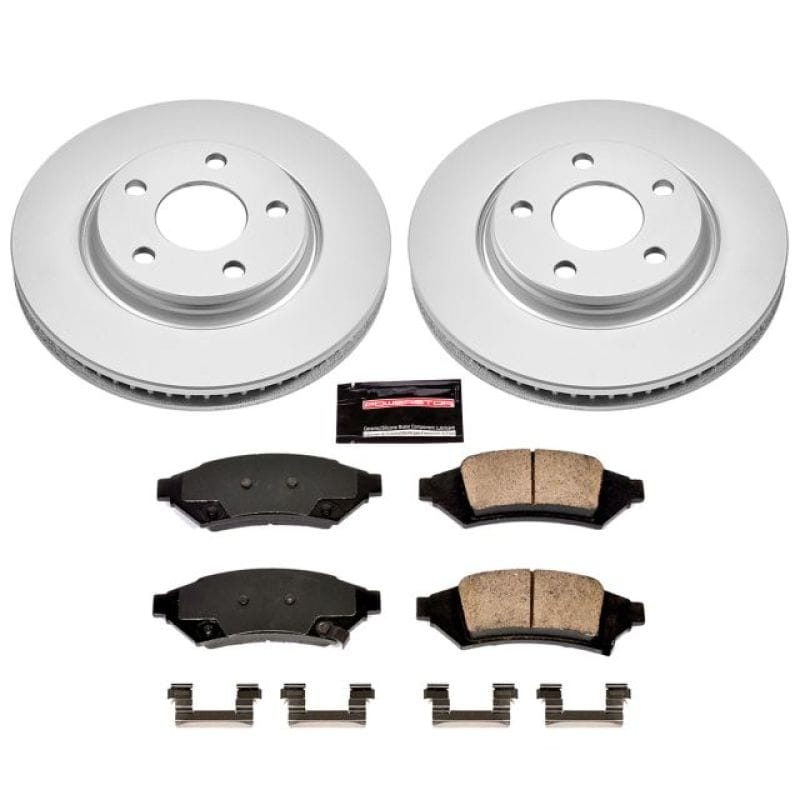 PowerStop — Genuine Geomet Coated Rotor and Low-Dust Ceramic Brake Pad Kit