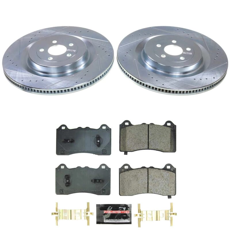 PowerStop — Z23 Daily Driver Carbon-Fiber Ceramic Brake Pad and Drilled & Slotted Rotor Kit