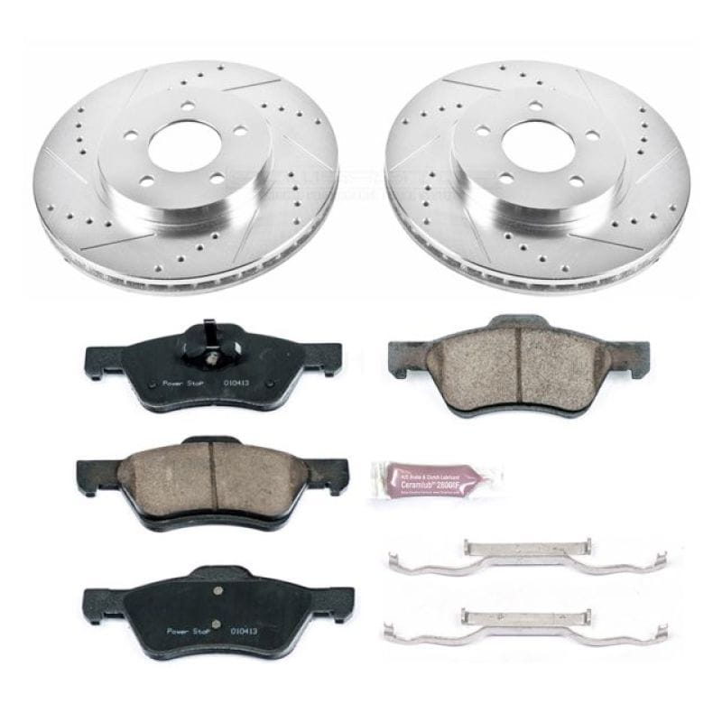 PowerStop — Z23 Daily Driver Carbon-Fiber Ceramic Brake Pad and Drilled & Slotted Rotor Kit