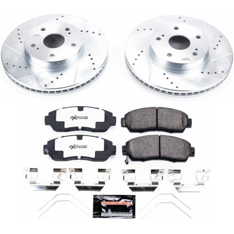 PowerStop — Z26 Street Performance Ceramic Brake Pad and Drilled & Slotted Rotor Kit