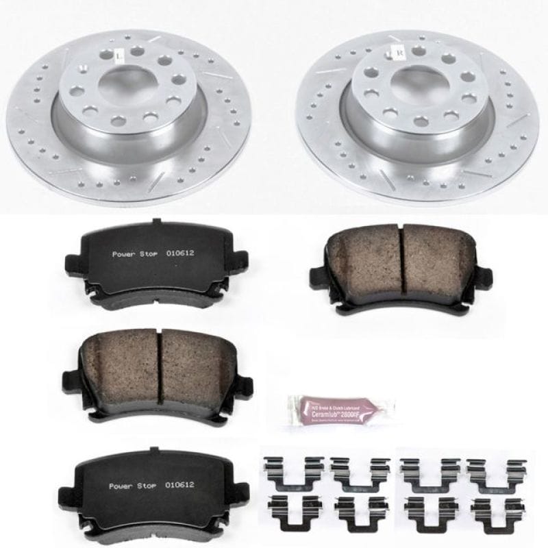 PowerStop — Z23 Daily Driver Carbon-Fiber Ceramic Brake Pad and Drilled & Slotted Rotor Kit