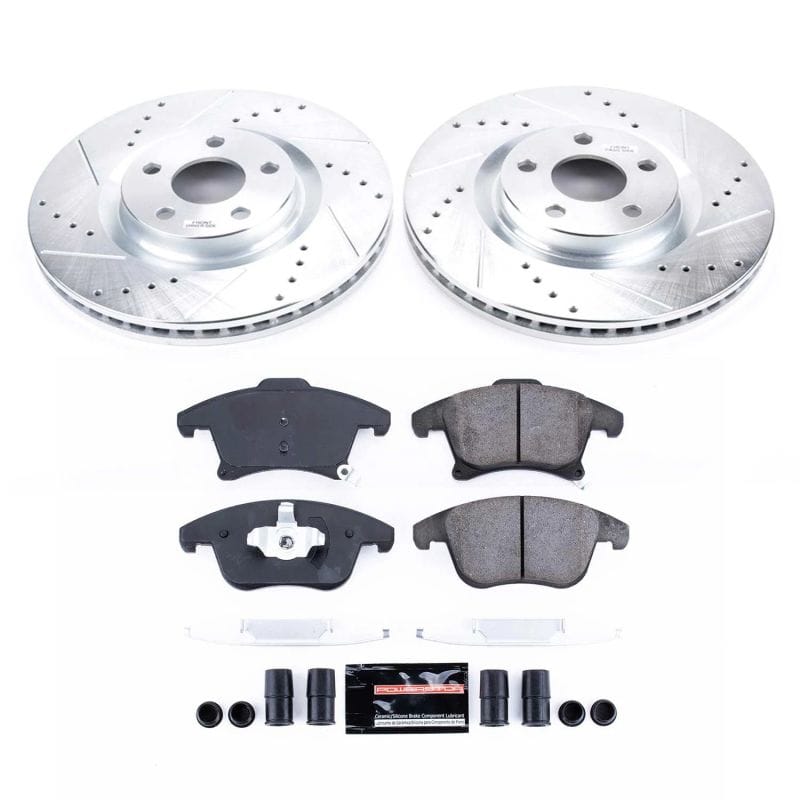 PowerStop — Z23 Daily Driver Carbon-Fiber Ceramic Brake Pad and Drilled & Slotted Rotor Kit