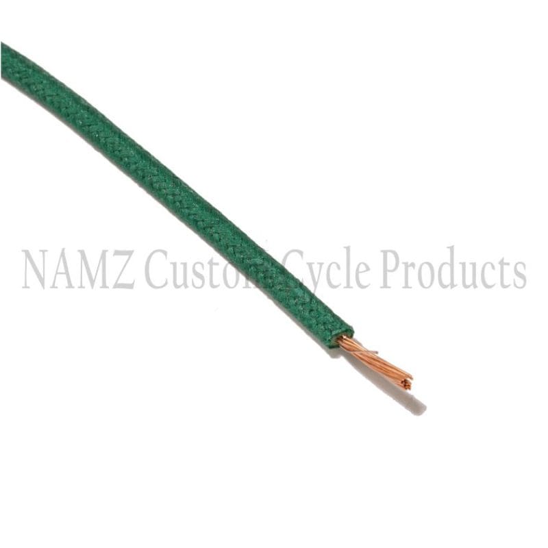 NAMZ — NAMZ OEM Color Cloth-Braided Wire 25ft. Pack 16g - Green
