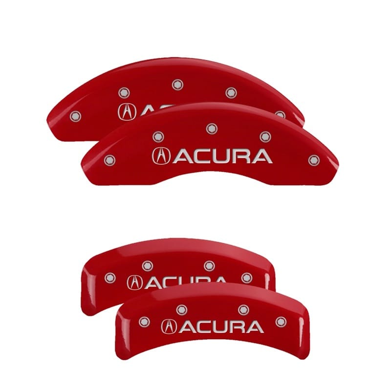 MGP — Set of 4 caliper covers, Engraved Front and Rear: Acura, Red powder coat finish,