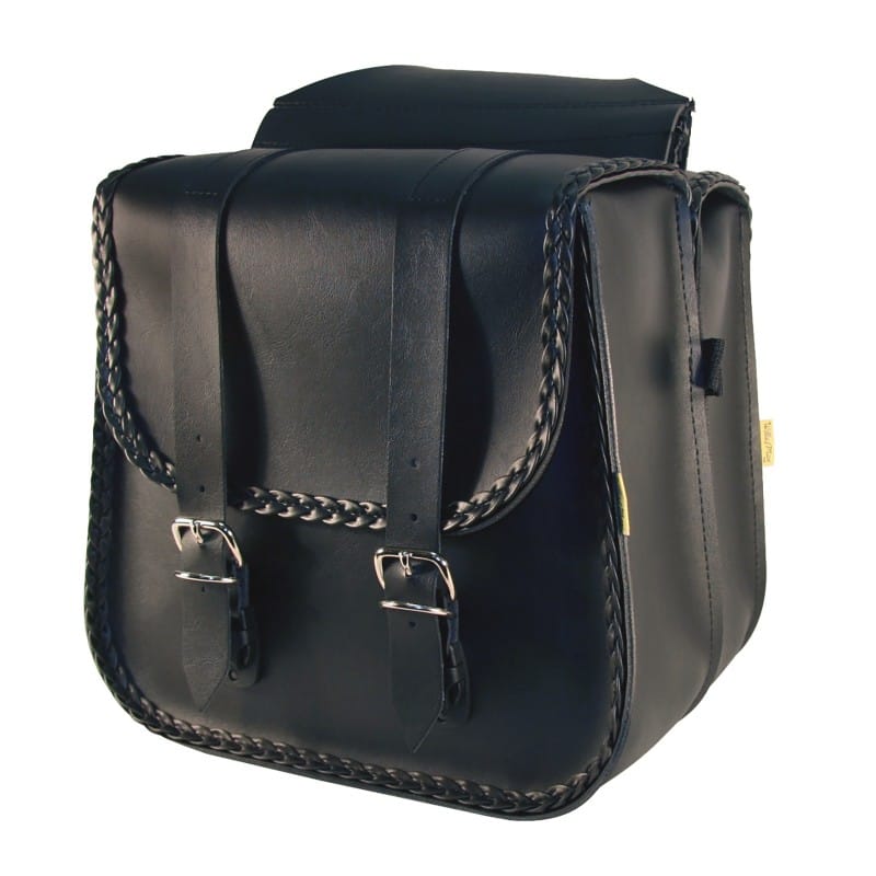 Willie & Max — Willie & Max Universal Braided Straight Saddlebags (10.5 in L x 11.5 in W x 4 in H) - Black