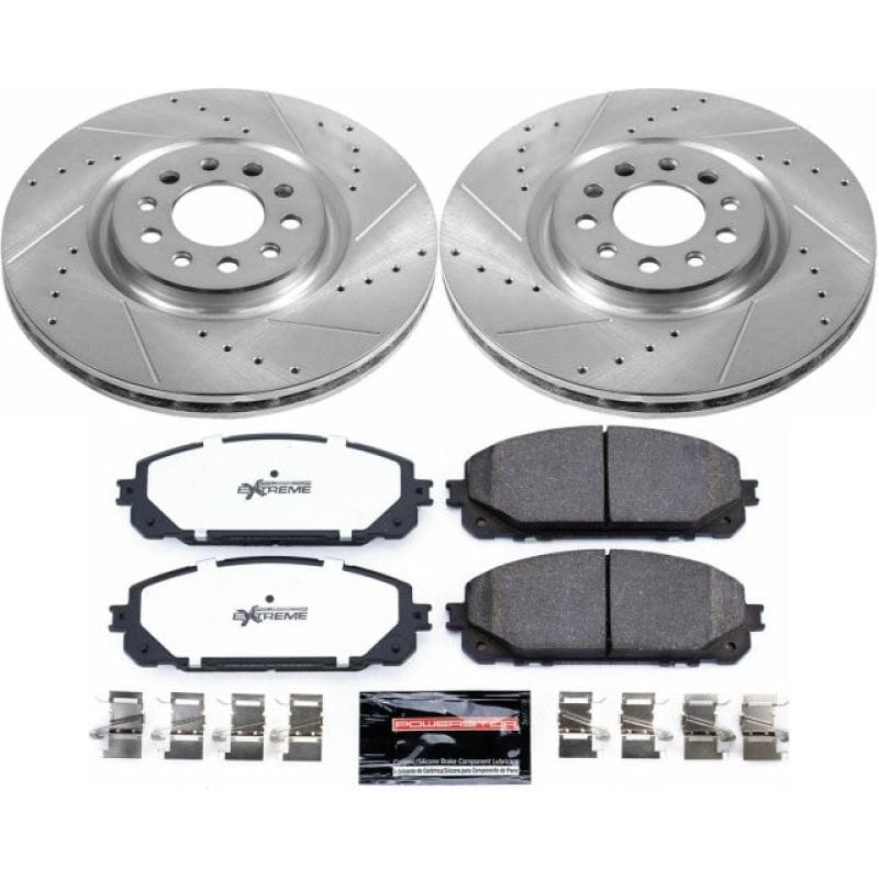 PowerStop — Z36 Truck and SUV Carbon-Fiber Ceramic Brake Pad and Drilled & Slotted Rotor Kit