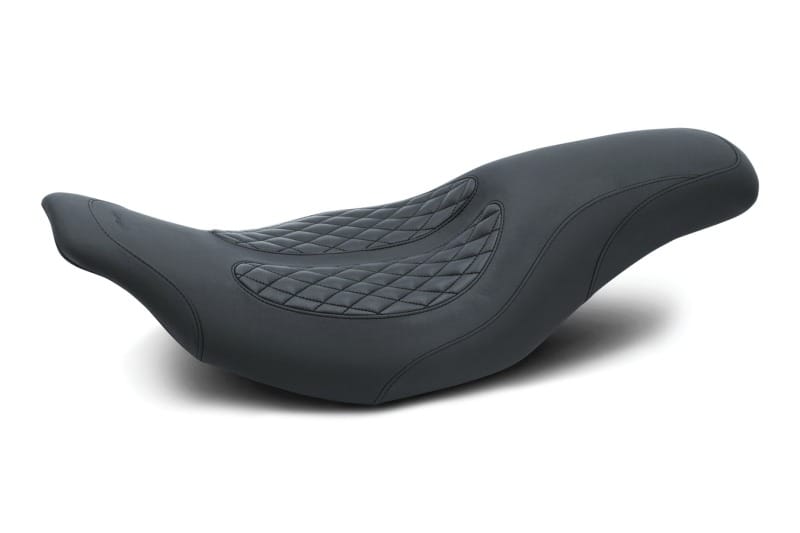 Mustang Motorcycle — Mustang 97-07 Harley Electra Glide, Rd Glide Fastback 1PC Seat w/ Diamond Stitch - Black