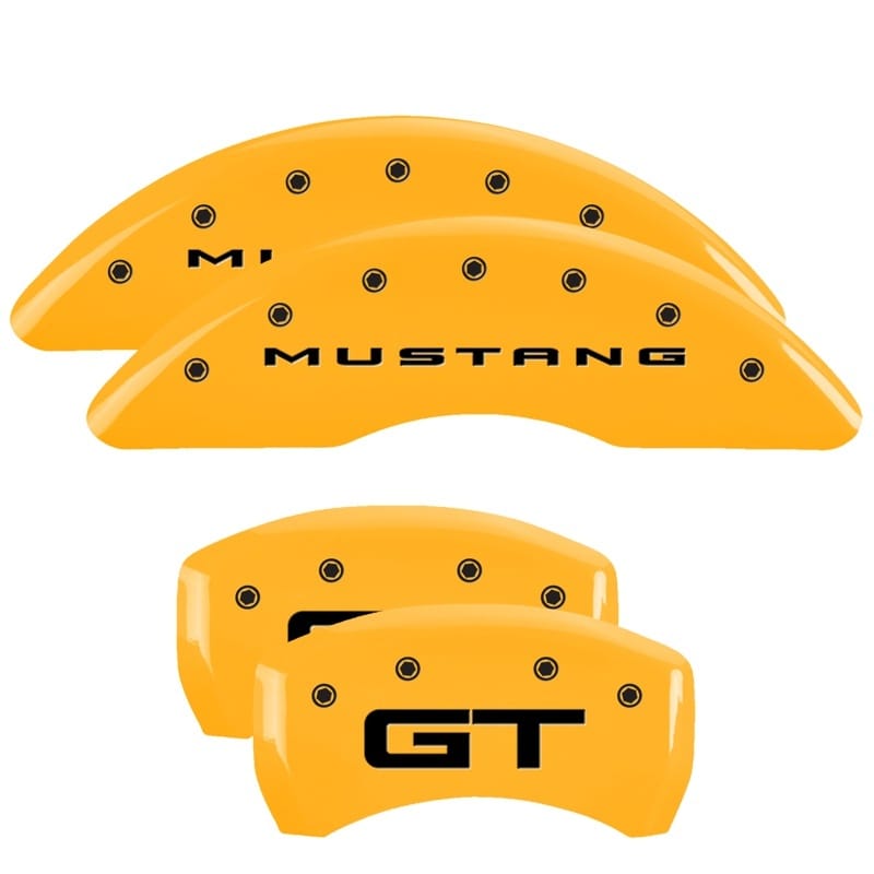 MGP — Set of 4 caliper covers, Engraved Front: 2015/Mustang - Engraved Rear: 2015/GT, 