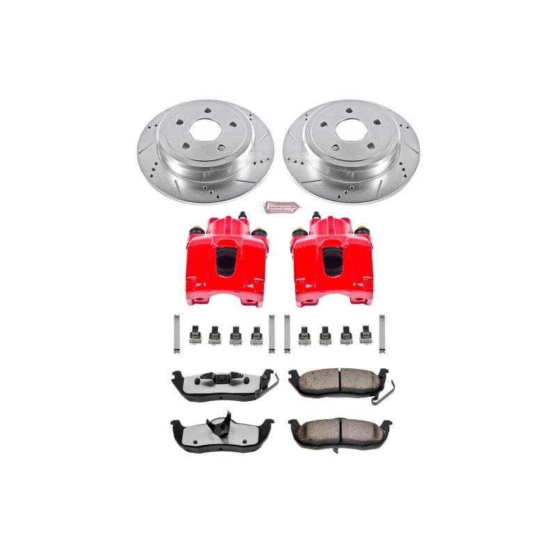 PowerStop — Z36 Truck and SUV Ceramic Brake Pad, Drilled & Slotted Rotor, and Caliper Kit