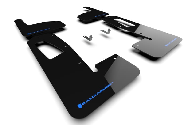 Rally Armor — Black Mud Flap/Light Blue Logo