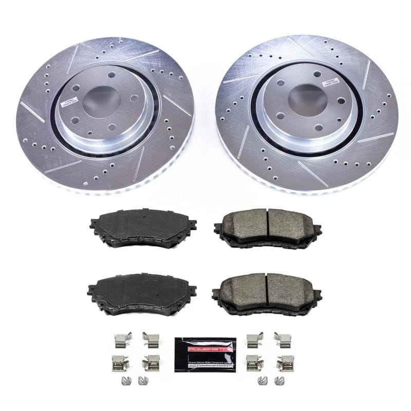 PowerStop — Z23 Daily Driver Carbon-Fiber Ceramic Brake Pad and Drilled & Slotted Rotor Kit