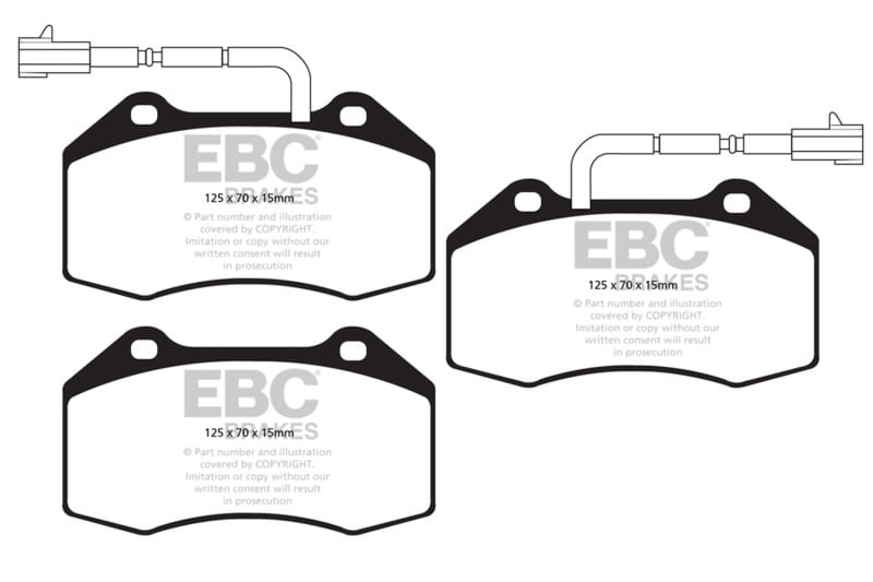 EBC — EBC 14+ Alfa Romeo 4C 1.75 Turbo Yellowstuff Front Brake Pads
Disc Brake Pad